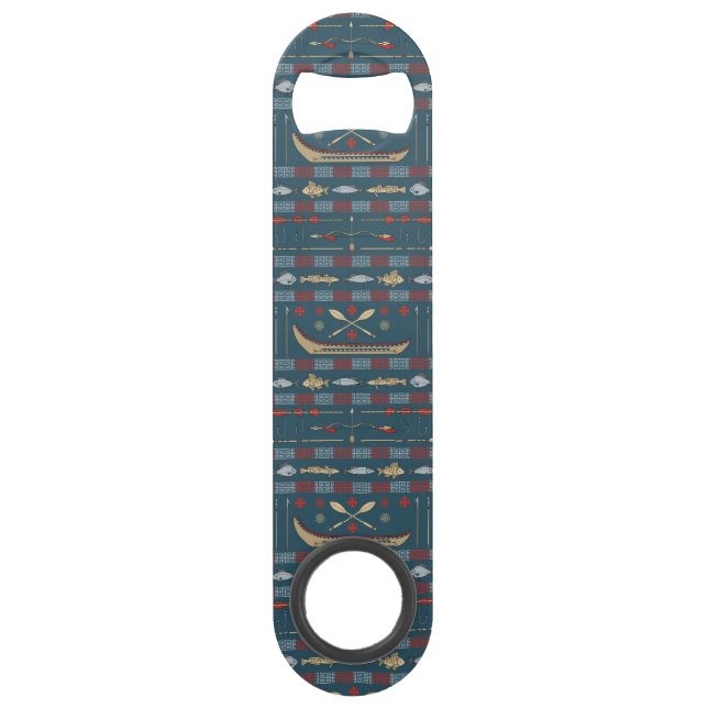 Ethnic Fishing Pattern Speed Bottle Opener (Front)
