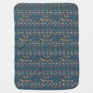 Ethnic Fishing Pattern Stroller Blanket