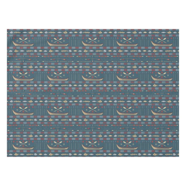Ethnic Fishing Pattern Tablecloth (Front (Horizontal))