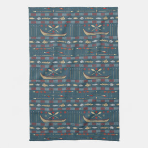 Ethnic Fishing Pattern Towel