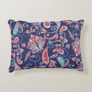 Ethnic Floral: Abstract Oriental Seamless. Accent Pillow