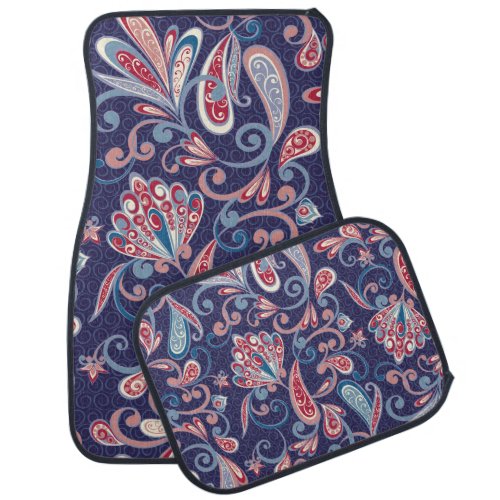 Ethnic Floral Abstract Oriental Seamless Car Floor Mat