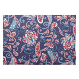 Ethnic Floral: Abstract Oriental Seamless. Cloth Placemat
