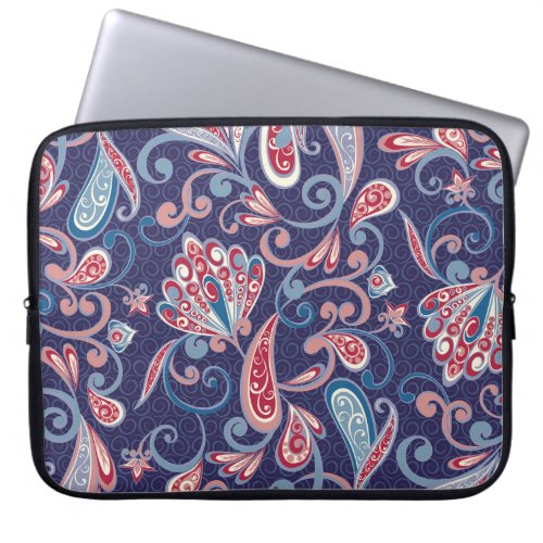 Ethnic Floral Abstract Oriental Seamless Laptop Sleeve