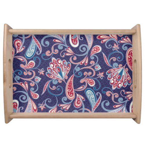Ethnic Floral Abstract Oriental Seamless Serving Tray