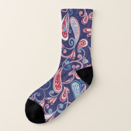 Ethnic Floral Abstract Oriental Seamless Socks