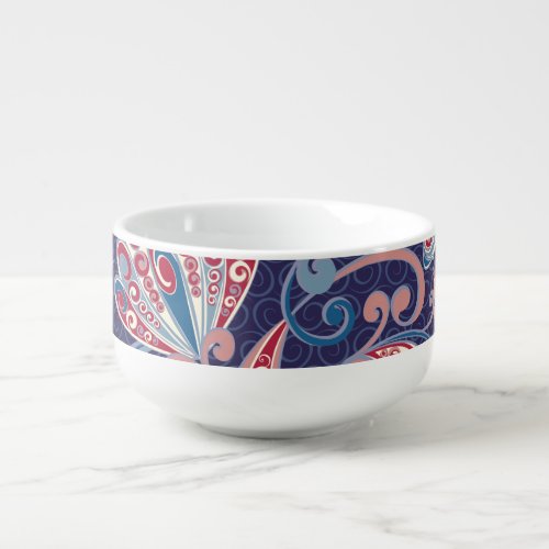 Ethnic Floral Abstract Oriental Seamless Soup Mug