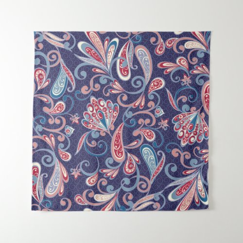 Ethnic Floral Abstract Oriental Seamless Tapestry