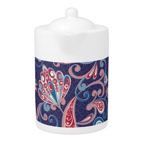 Ethnic Floral Abstract Oriental Seamless Teapot