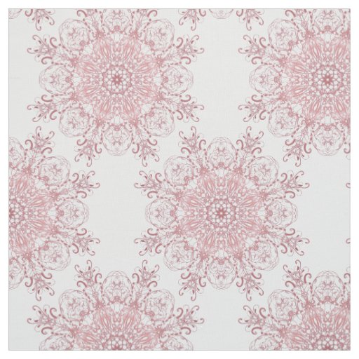 Ethnic floral coral mandala. fabric