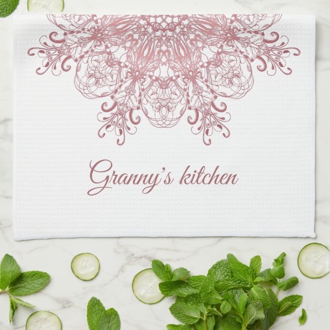 Ethnic floral coral mandala. towel (Folded)