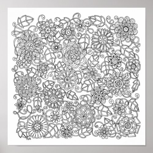 Ethnic Floral Doodle 2 Poster