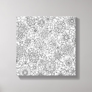 Ethnic Floral Doodle 6 Canvas Print