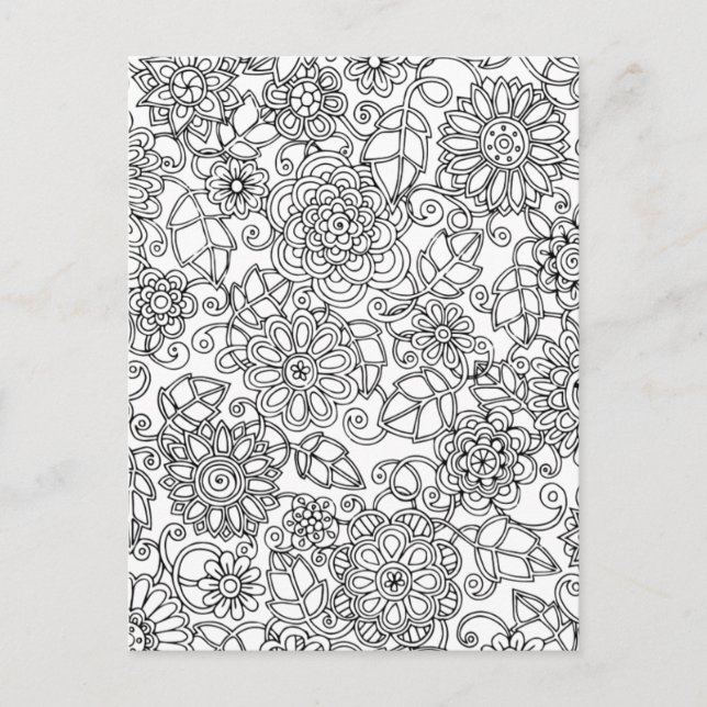Ethnic Floral Doodle Postcard (Front)