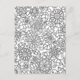 Ethnic Floral Doodle Postcard