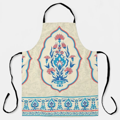 Ethnic Floral Fabric Seamless Elegance Apron