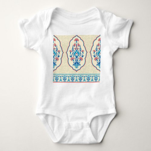 Ethnic Floral Fabric Seamless Elegance Baby Bodysuit