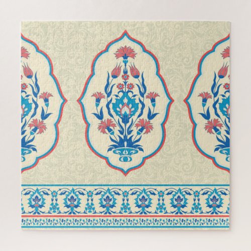 Ethnic Floral Fabric Seamless Elegance Jigsaw Puzzle