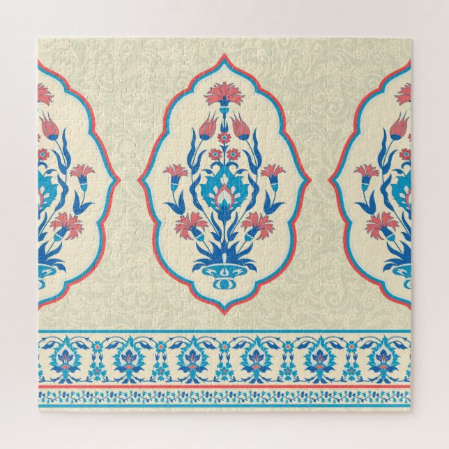 Ethnic Floral Fabric: Seamless Elegance Jigsaw Puzzle (Vertical)