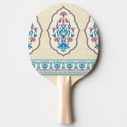 Ethnic Floral Fabric Seamless Elegance Ping Pong Paddle