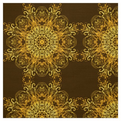 ethnic floral golden pattern fabric