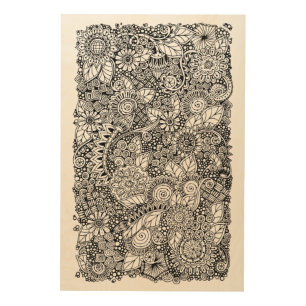 Ethnic Floral Inspired 5 Wood Wall Decor