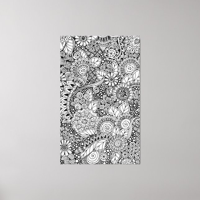 Ethnic Floral Inspired 6 Canvas Print (Front)