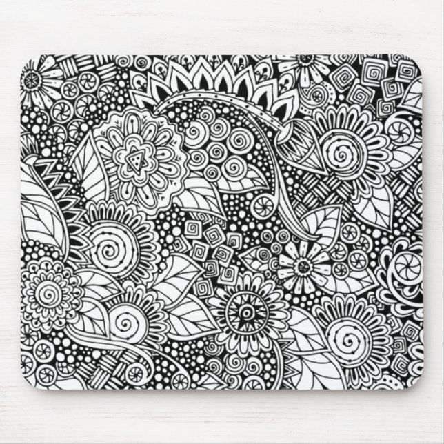 Ethnic Floral Inspired Mouse Pad (Front)