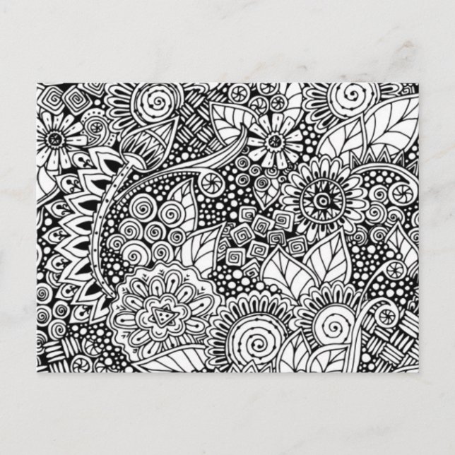 Ethnic Floral Inspired Postcard (Front)