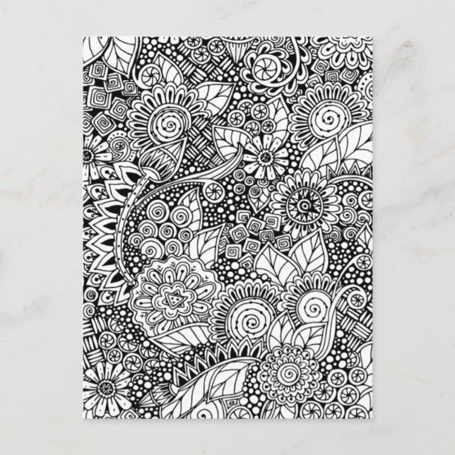 Ethnic Floral Inspired Postcard (Front)