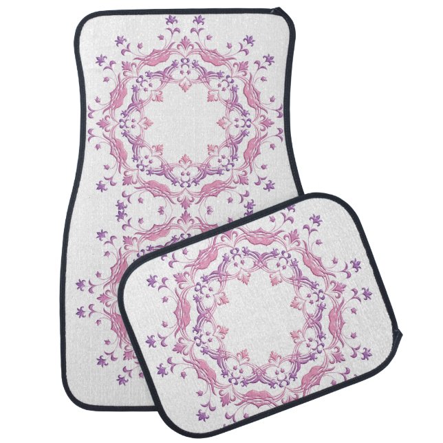 Ethnic floral mandala. car mat (Set)