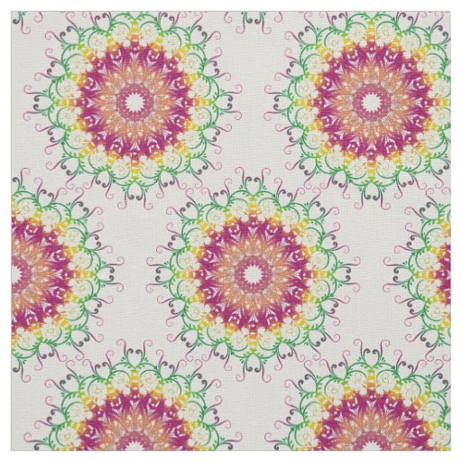 Ethnic floral mandala. fabric