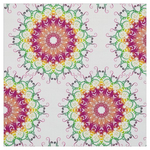 Ethnic floral mandala. fabric