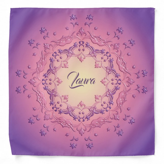 Ethnic floral mandala. Floral Crown   Bandana (Front)