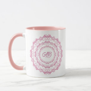 Ethnic floral mandala. Floral Crown  Mug