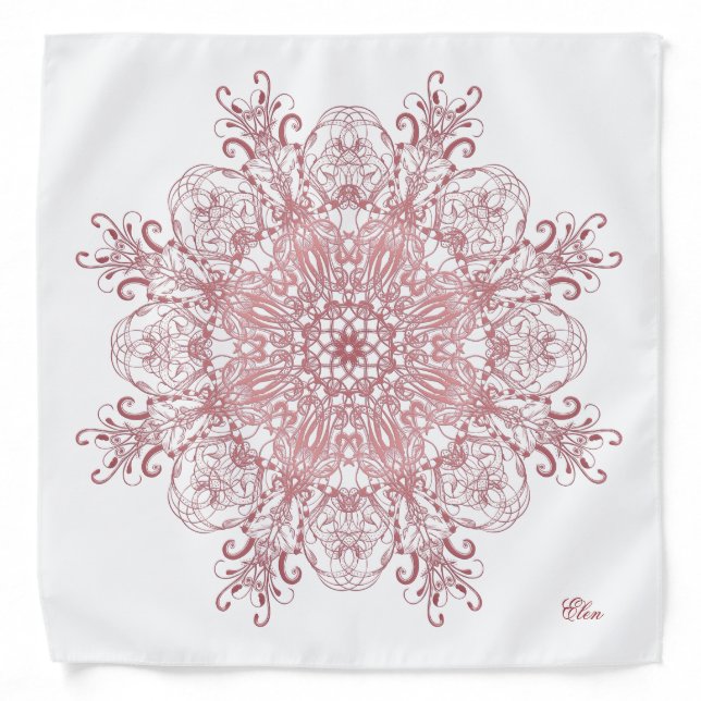 Ethnic floral mandala.name. bandana (Front)