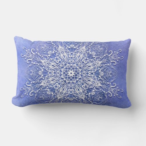 ethnic floral mandala on grunge background lumbar pillow