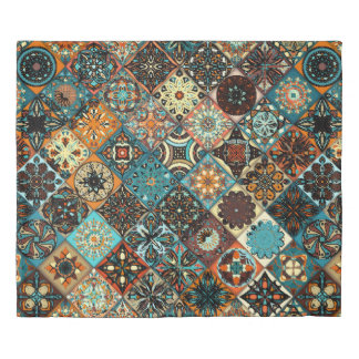 Ethnic floral mandala seamless pattern. Colorful m Duvet Cover
