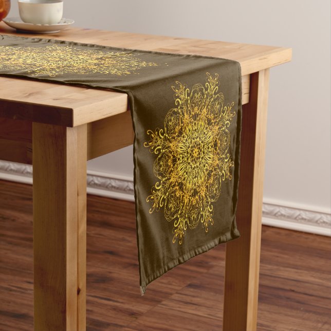 Ethnic floral mandala. short table runner (In Situ)