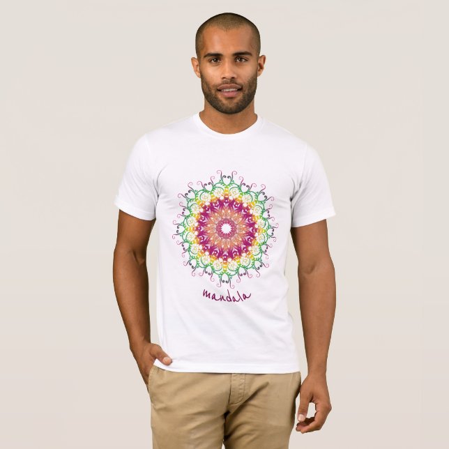 Ethnic floral mandala. T-Shirt (Front Full)