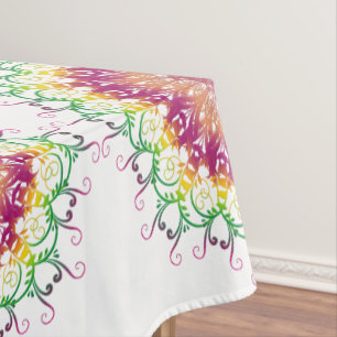 Ethnic floral mandala tablecloth