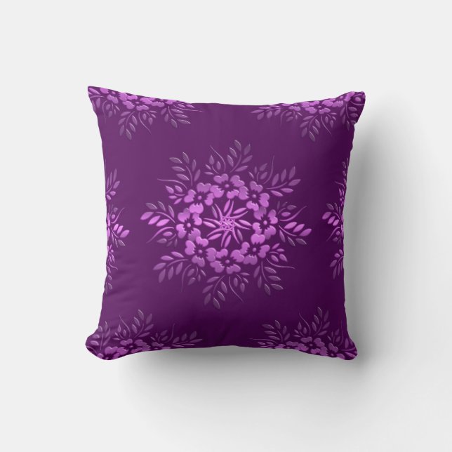 Ethnic floral mandala. throw pillow (Front)