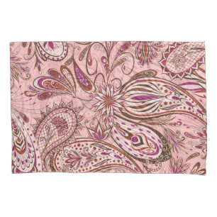 Ethnic Floral: Oriental Paisley Design. Pillow Case