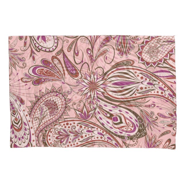 Ethnic Floral: Oriental Paisley Design. Pillow Case (Front)