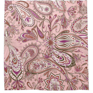 Ethnic Floral: Oriental Paisley Design. Shower Curtain