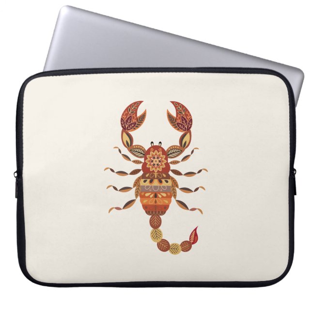 Ethnic Floral Scorpion Laptop Sleeve (Front)