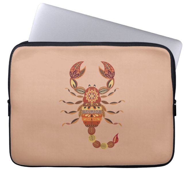 Ethnic Floral Scorpion Laptop Sleeve (Front)