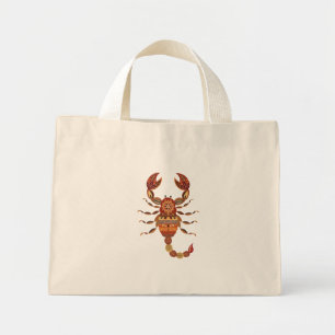 Ethnic Floral Scorpion Mini Tote Bag