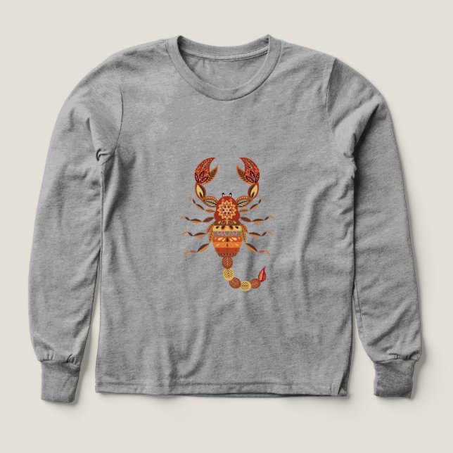 Ethnic Floral Scorpion Tri-Blend Shirts (Design Front)
