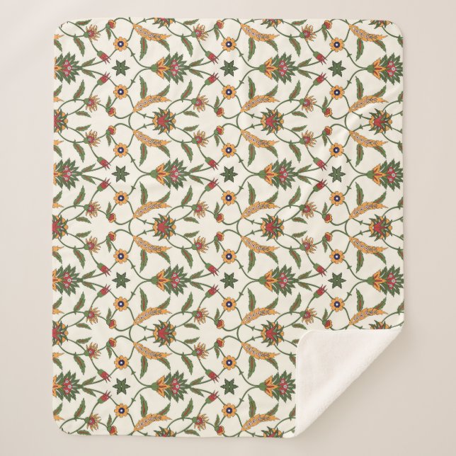 Ethnic Floral: Stylish Seamless Ornament. Sherpa Blanket (Front)